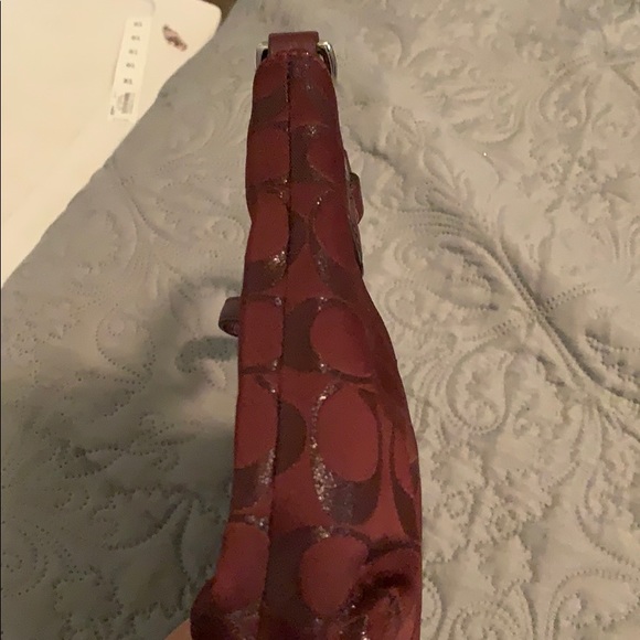 *used* burgundy Coach purse - Picture 4 of 6